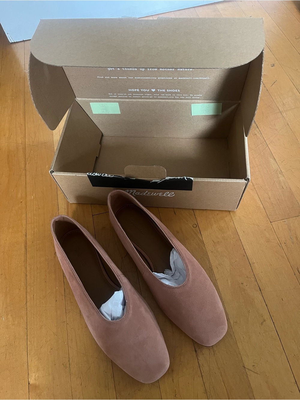 Madewell Mylie Suede Flats in Warm Umber BNIB. Size 7. Only tried on indoors